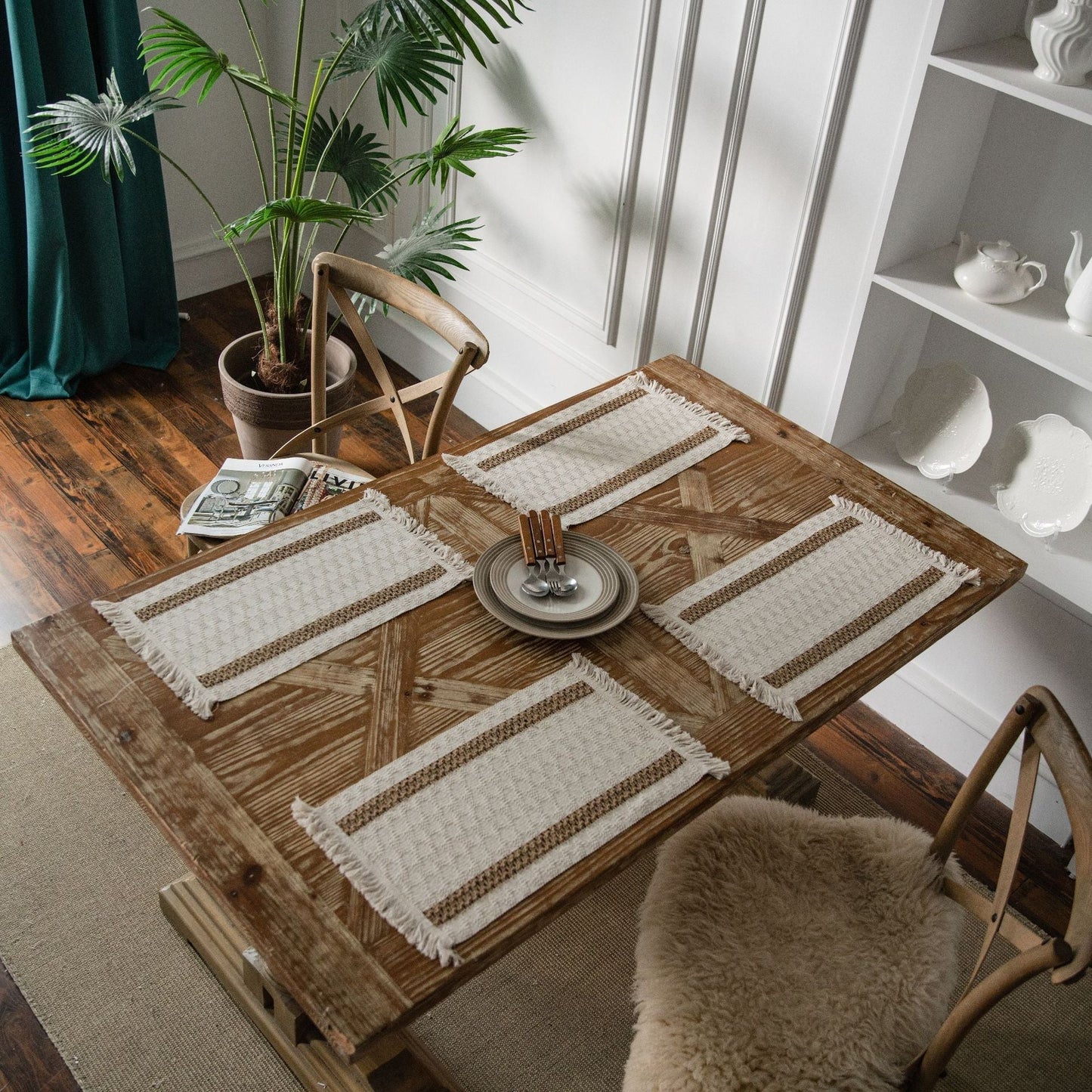 Coaster en corde de chanvre - Ensemble de 4