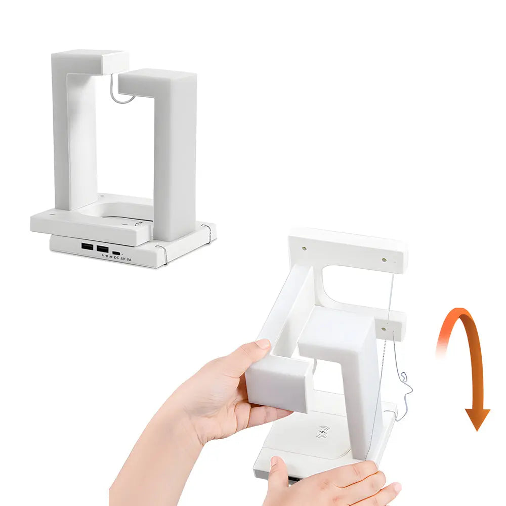 LumiLev - Lampe de table anti-gravité flottante avec chargement sans fil et lumière LED