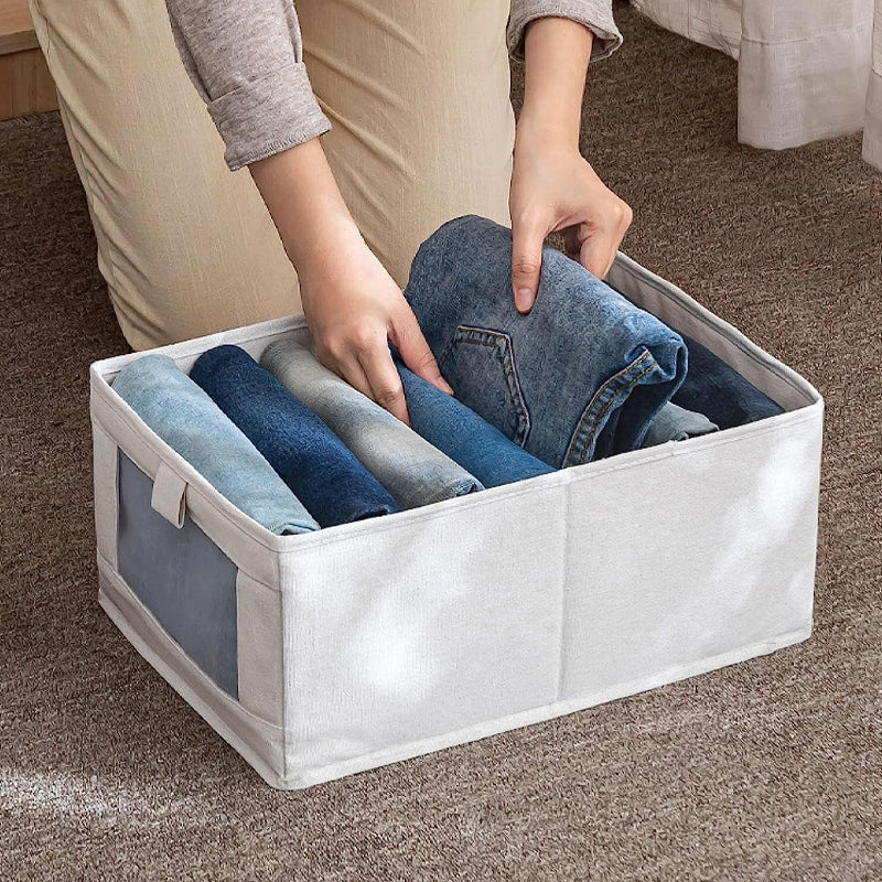 Boîte de rangement en coton avec fenêtre de visualisation