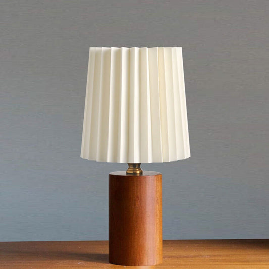 Floroux Vintage Korean Table Lamp | Wooden Base | Folded Shade | 1 Light Design