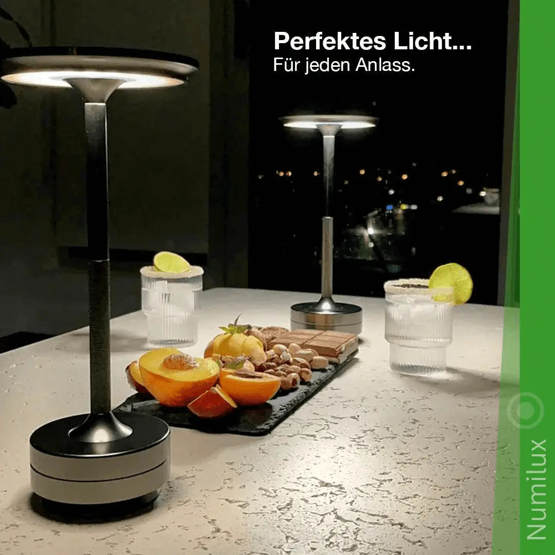 NumiLux Lampe de table rechargeable étanche et élégante