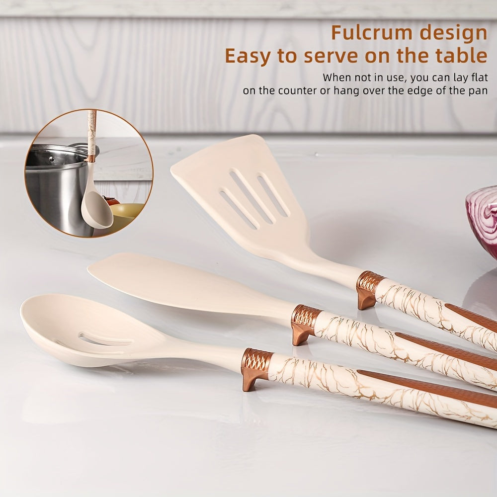 Premium Cooking - Plaisir de cuisiner avec le lot d'ustensiles de cuisine en silicone élégant