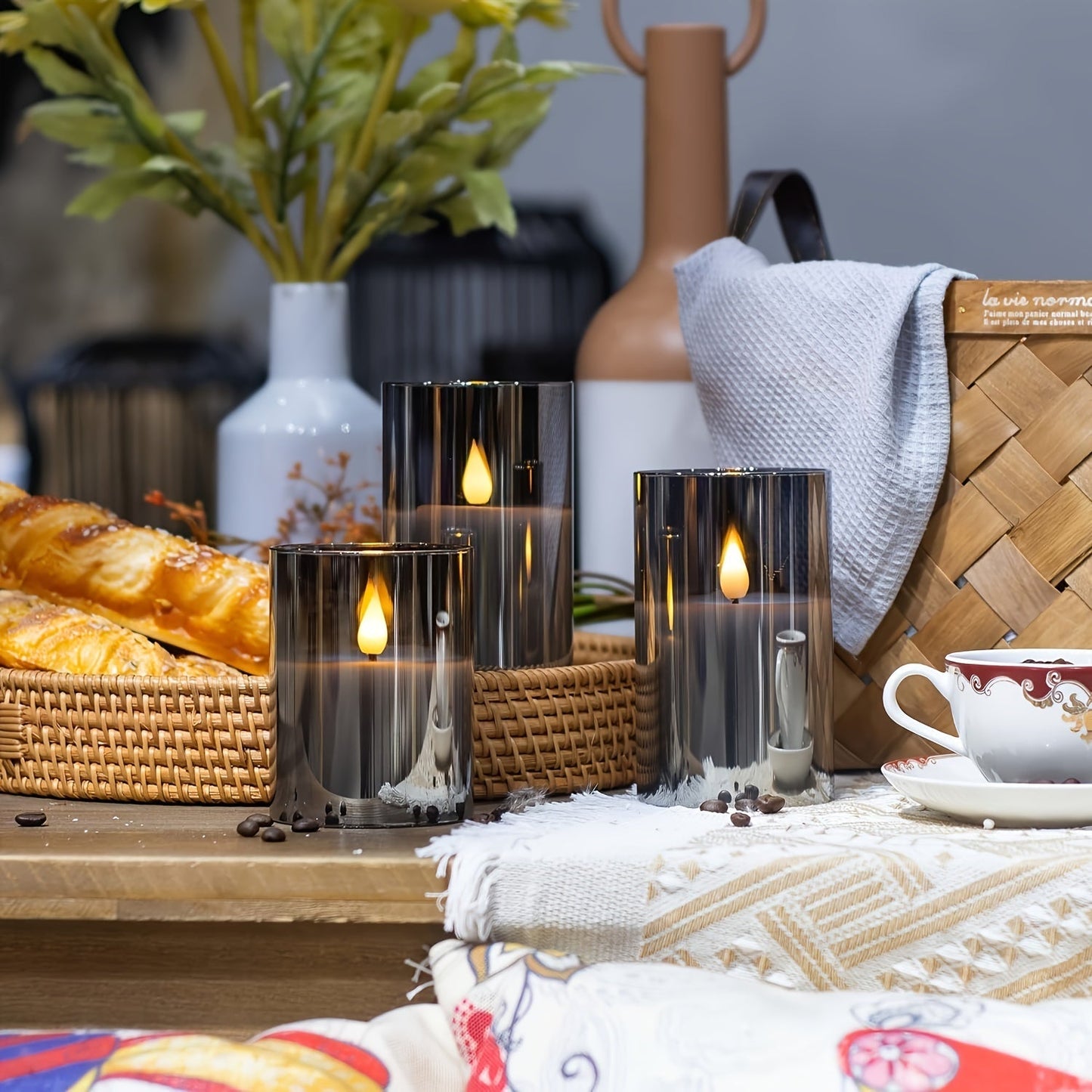 FlameFree Ensemble de Bougies LED – Éclairage Ambiant Élégant pour Intérieur et Extérieur