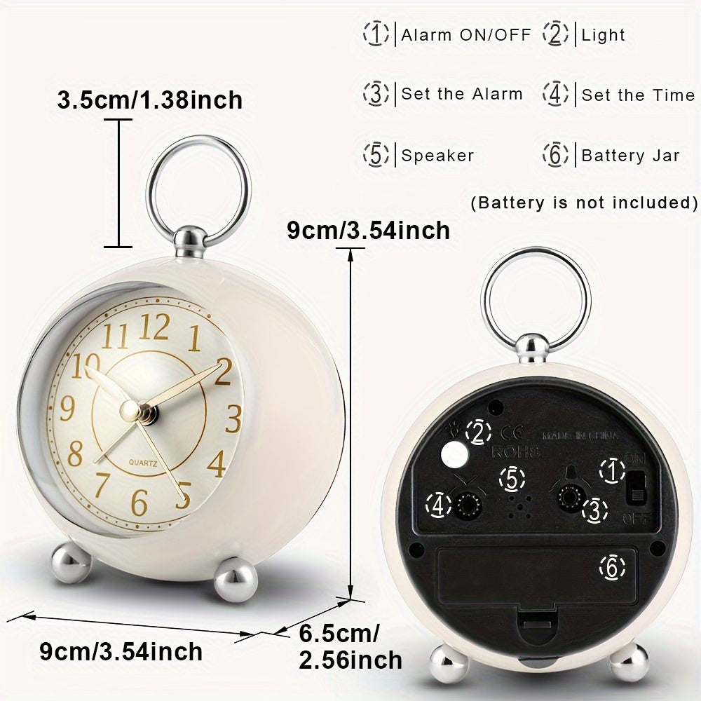 RetroTime Horloge - Réveil silencieux élégant avec éclairage nocturne