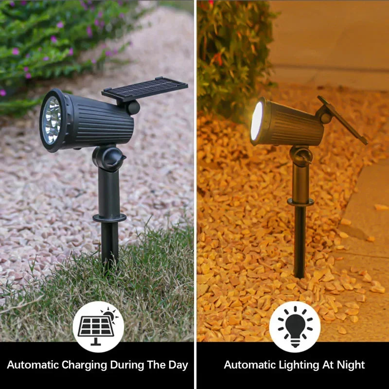 Spotlight LED solaire - Lampe de jardin - Luminosité réglable - Étanche