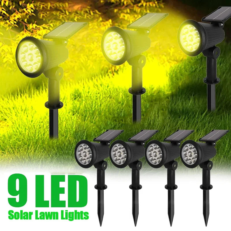 Spotlight LED solaire - Lampe de jardin - Luminosité réglable - Étanche