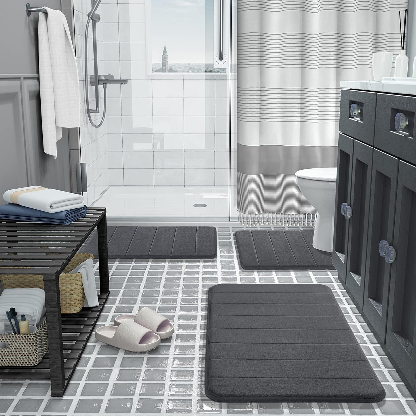 Floroux | Tapis de bain doux et antidérapants Set