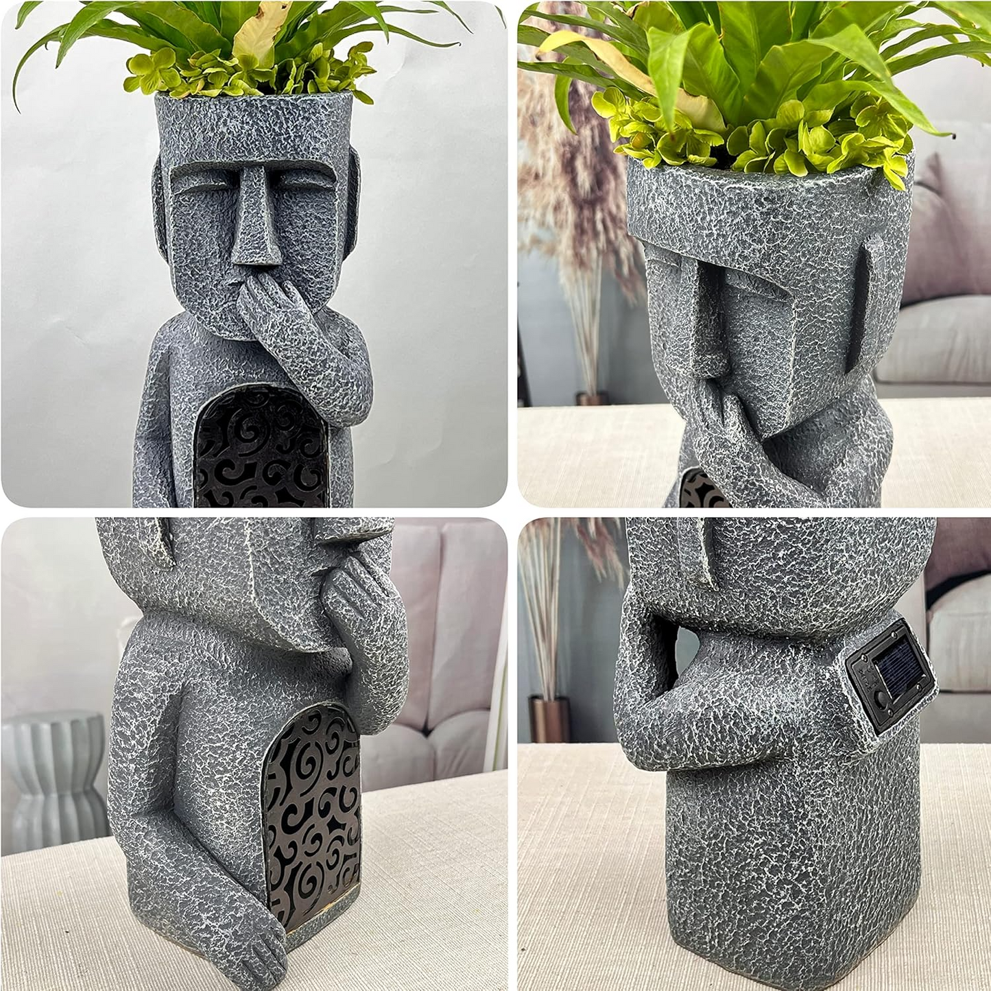 Floroux | Lampes de jardin Moai solaires