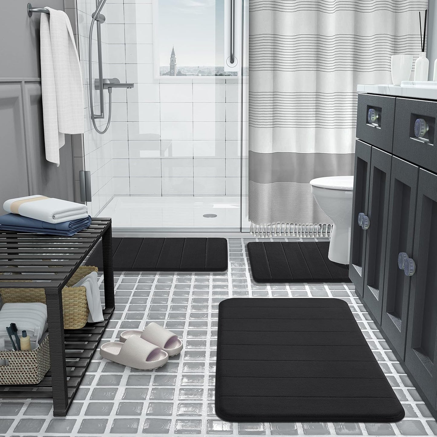 Floroux | Tapis de bain doux et antidérapants Set