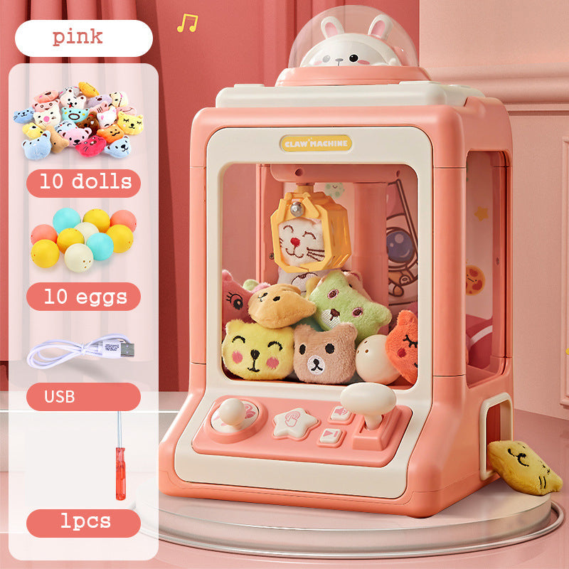 Mini machine à jouets à griffes pour enfants - Jeu de grabber en peluche à pièces avec lumières et musique