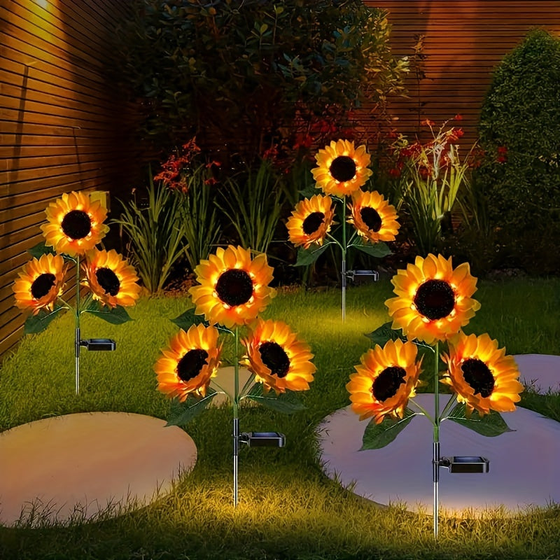 SolarBloom Light – Lampe de jardin LED Tournesol 3 têtes