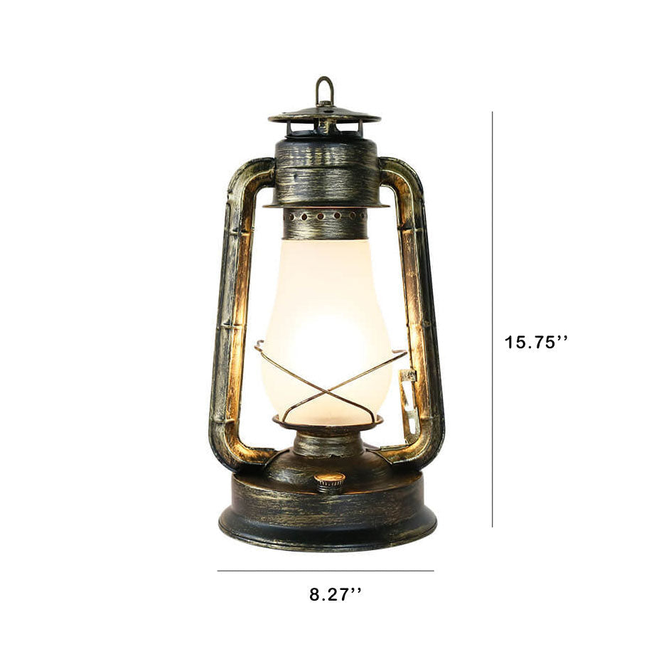 Floroux Retro Kerosin Lampe de Table | Lampe à Huile Nostalgique | Lanterne Décorative à 1 Flamme