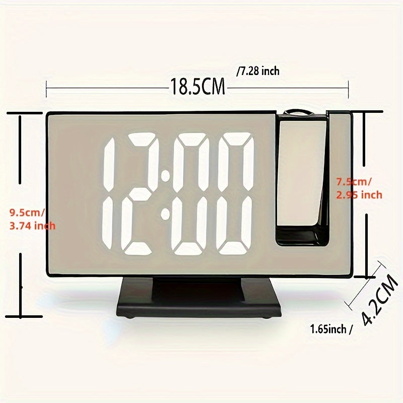 ProTime Horloge – Réveil à Projection Moderne avec Miroir