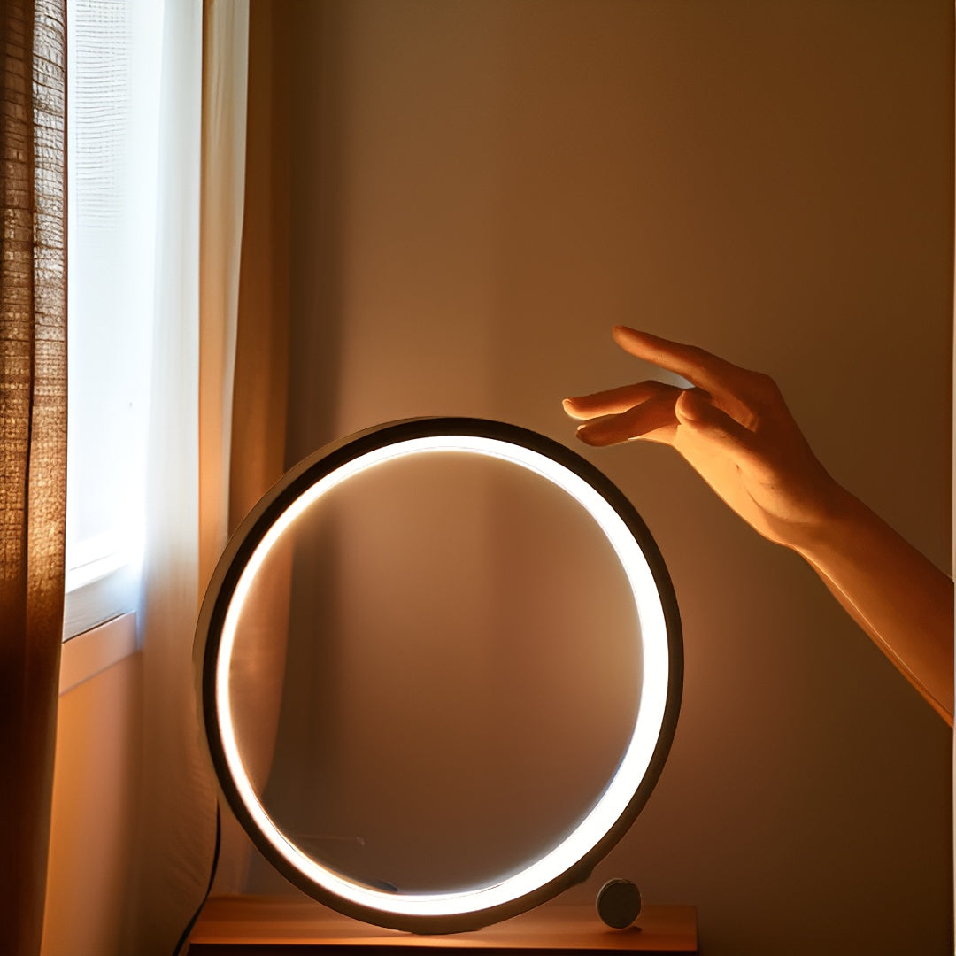 Halo Glo Lampe – lampe de table LED ronde minimaliste dimmable