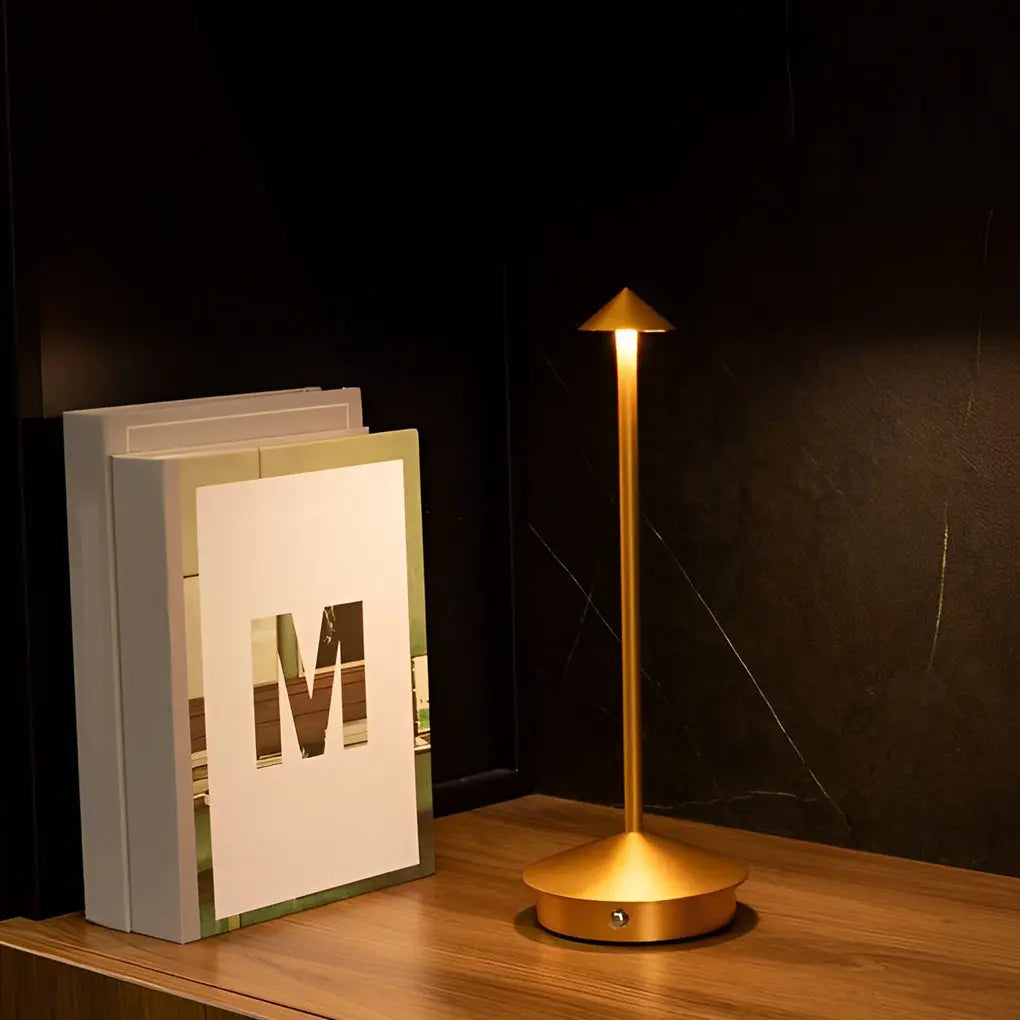 LumiGlow - Lampe de table à toucher USB en forme de champignon triangulaire avec dimmable à 3 niveaux
