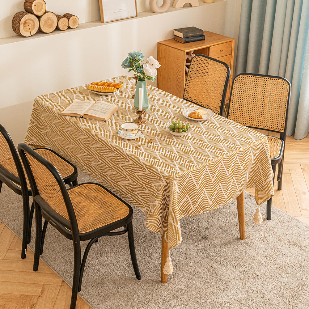 Nappe à franges en vague géométrique