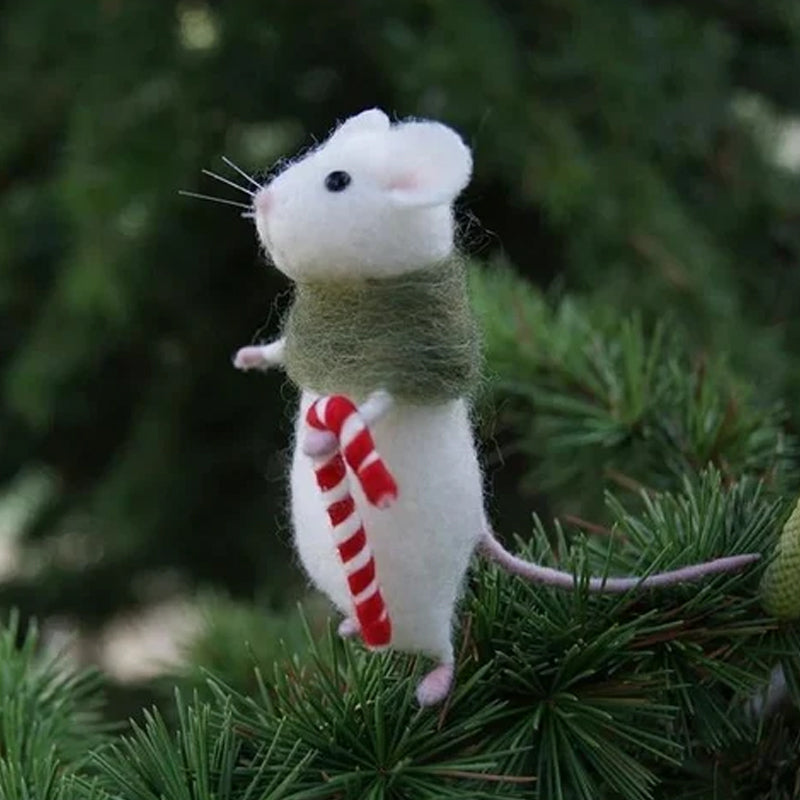 Souris en feutre et ornement de citrouille