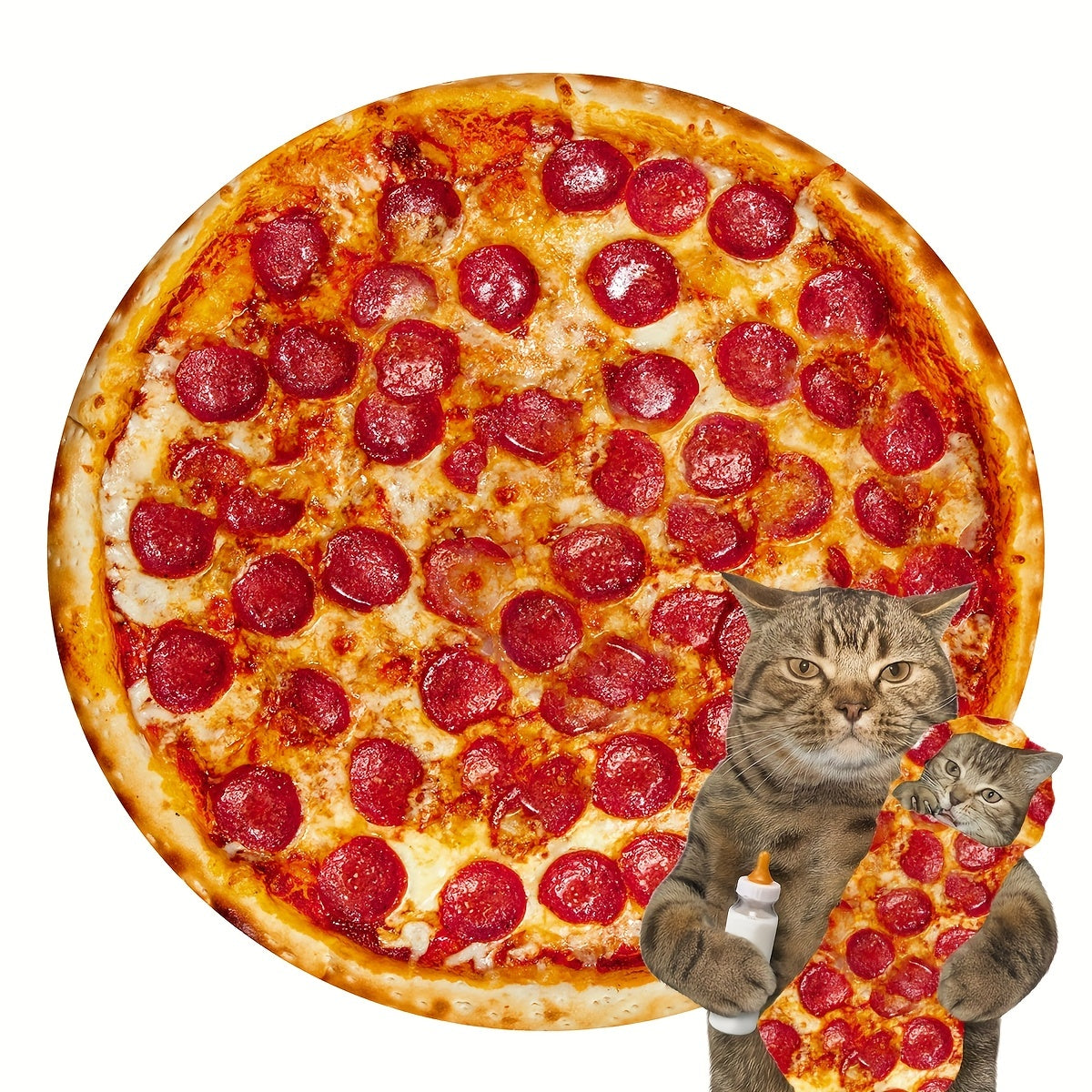 Couverture Tortilla - Couverture Réaliste de Pizza Pepperoni, Couverture en Flanelle Douce et Confortable, Cadeau Personnalisé