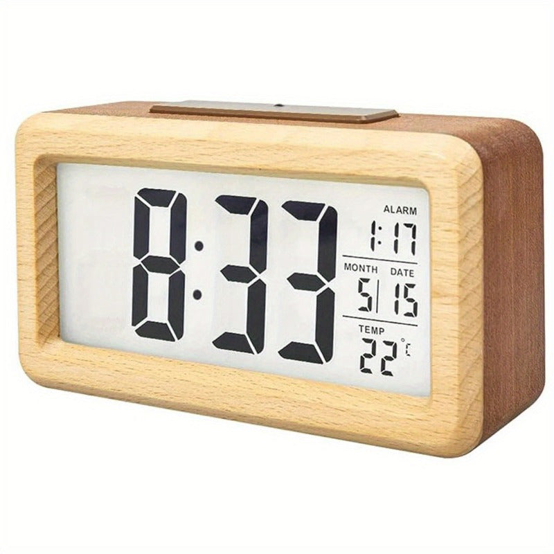 WoodChrono – Réveil en bois élégant avec calendrier
