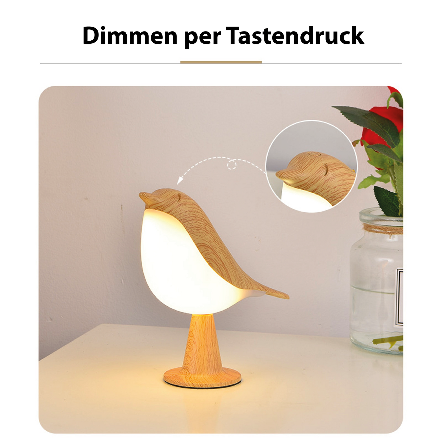 Lampe oiseau avec lumière LED