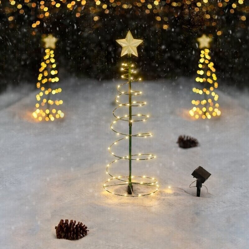 Floroux - Éclairage LED Solaire de Sapin de Noël pour Usage Extérieur