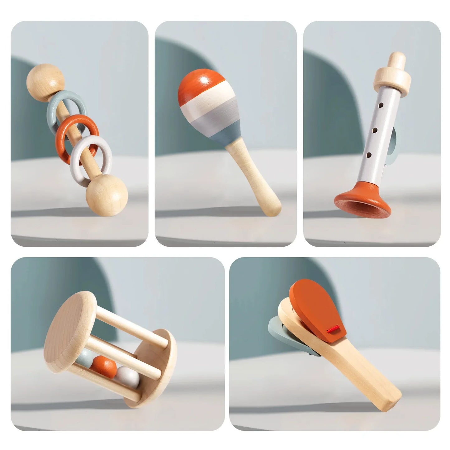 Set d'instruments de musique en bois Montessori pour tout-petits - xylophone accordé professionnellement, maracas et plus - cadeau éducatif pour enfants d'âge préscolaire