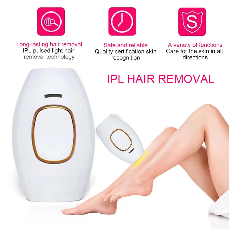 Appareil d'épilation laser IPL sans douleur - Traitement complet du corps permanent et sûr