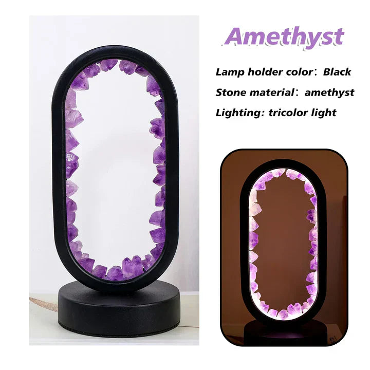 LAMPE de table MONDO, améthyste naturelle