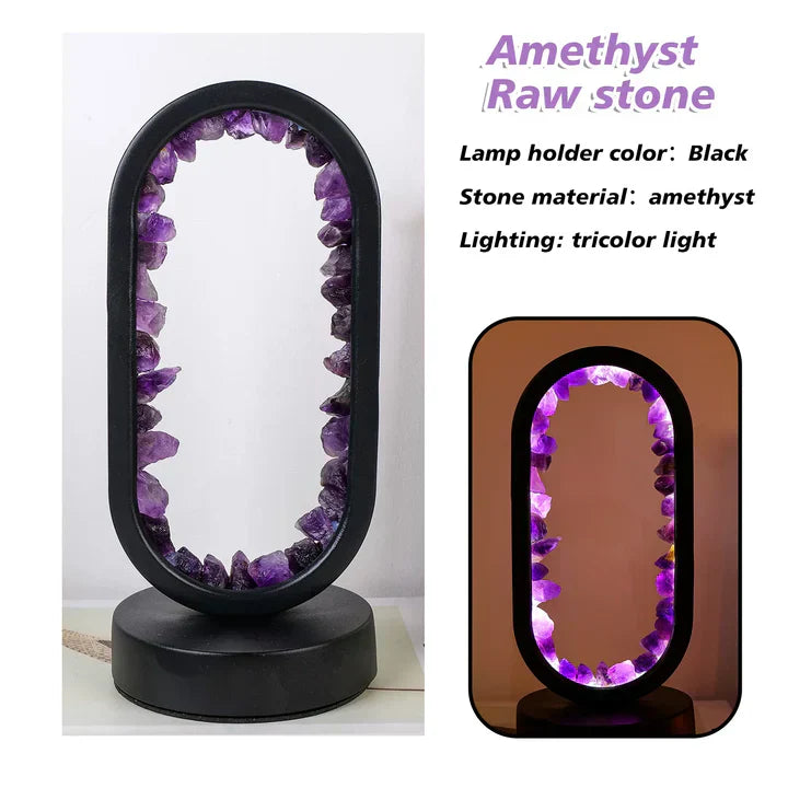 LAMPE de table MONDO, améthyste naturelle