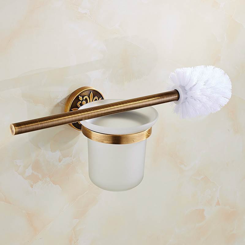 Ensemble de quincaillerie de salle de bain en bronze antique – Porte-serviettes, porte-papier toilette, porte-brosse | Accessoires de bain en aluminium gain de place