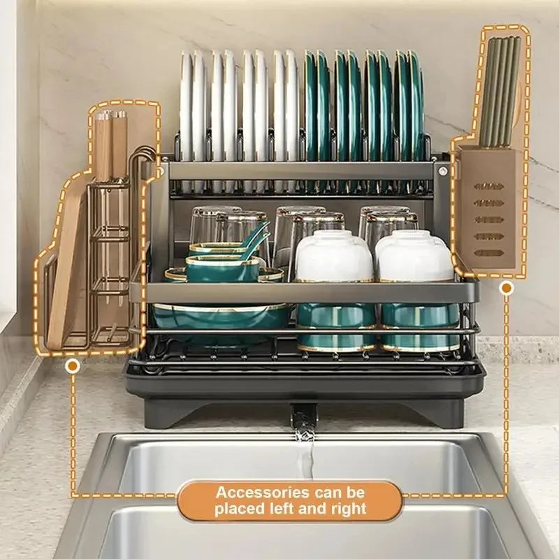 Égouttoir – étagères de cuisine réglables – plateau d'égouttage – cuisine