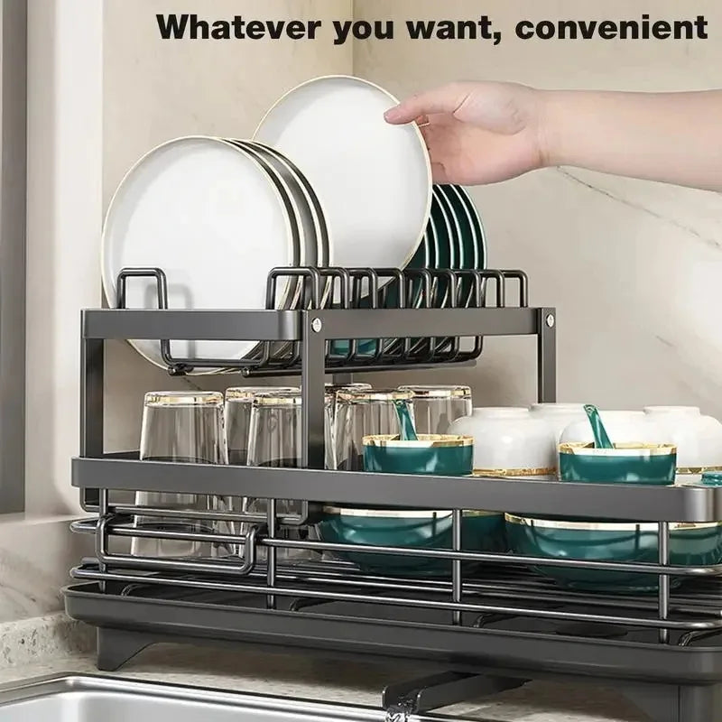 Egouttoir – étagères de cuisine ajustables – plateau de drainage – cuisine