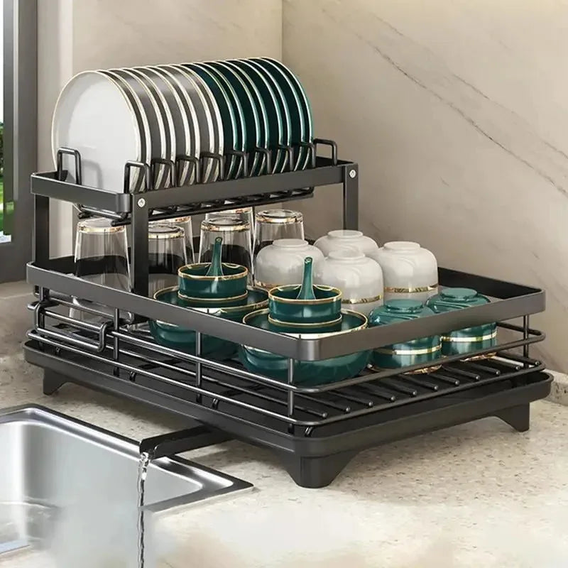 Égouttoir – étagères de cuisine réglables – plateau d'égouttage – cuisine