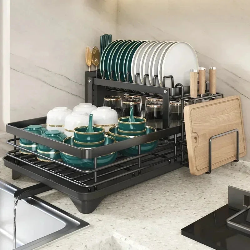 Égouttoir – étagères de cuisine réglables – plateau d'égouttage – cuisine