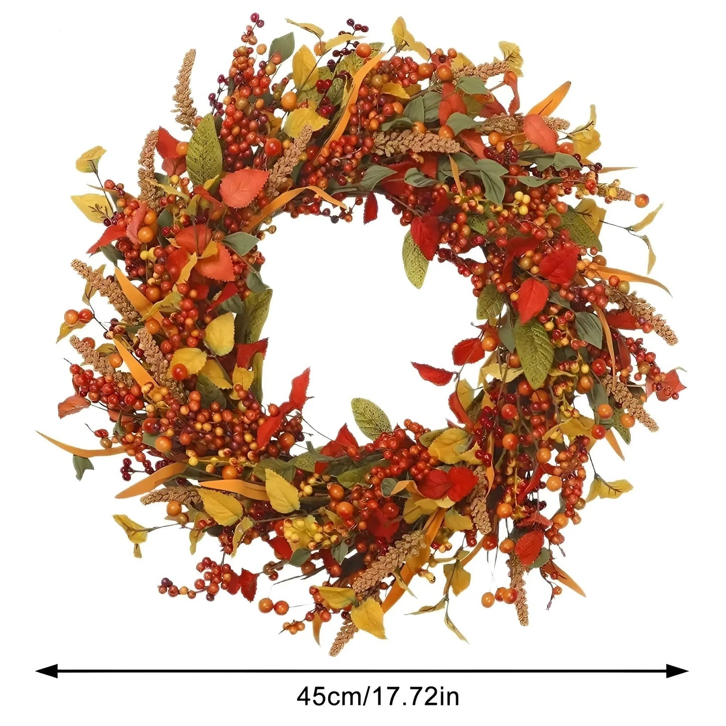 Couronne de porte en rotin d'automne – AmberLeaf