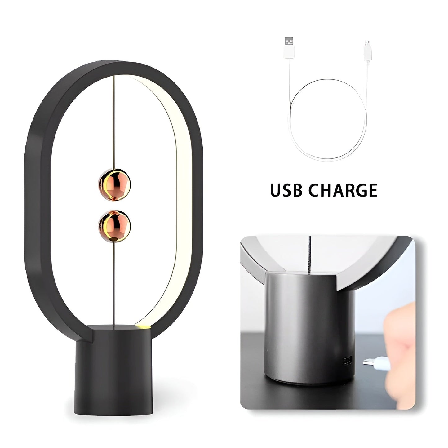 Lampe LED BalanceGlow Élégante – Ambiance Raffinée & Chargement USB