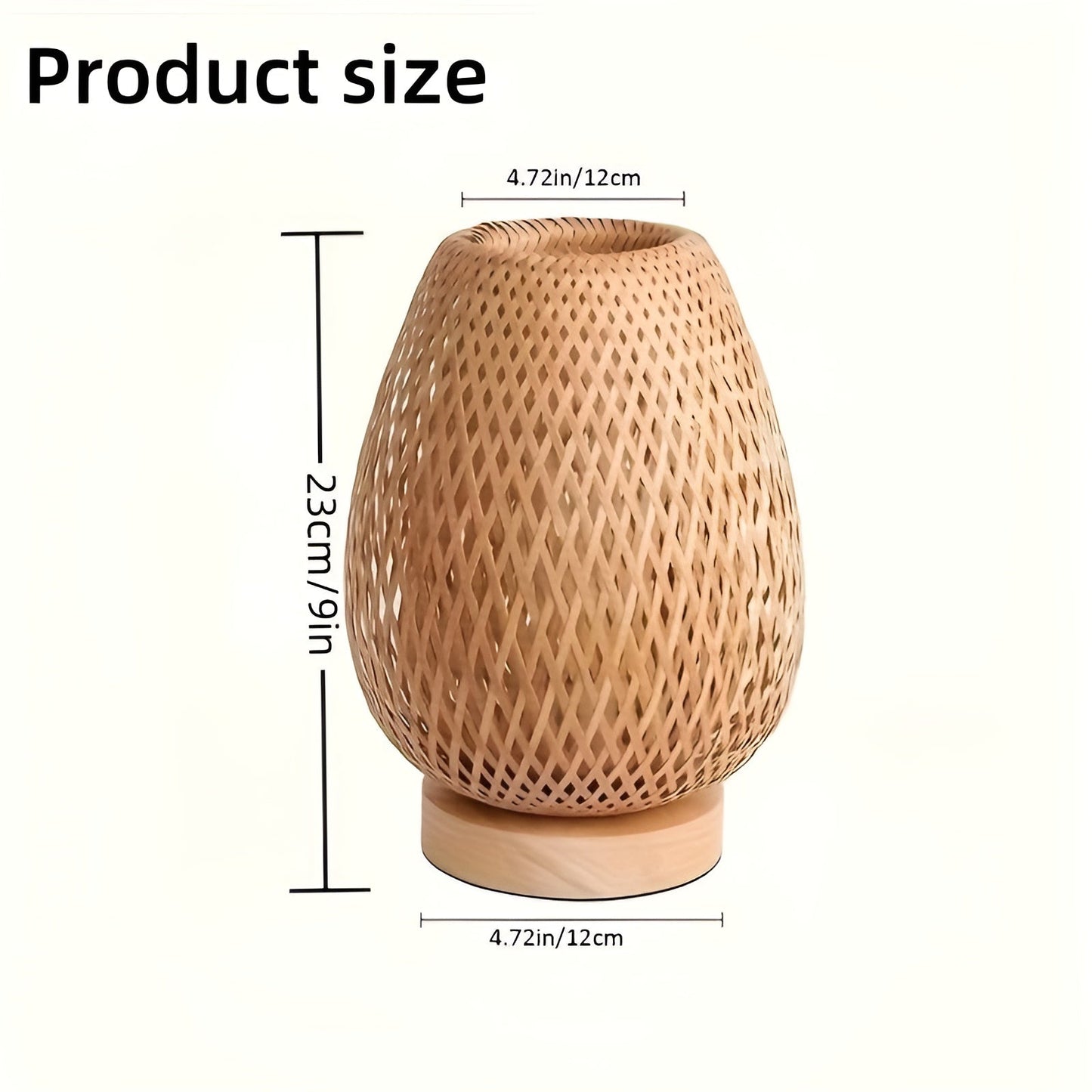 Lampe de table en bambou élégante avec alimentation USB – Design durable et économe en énergie