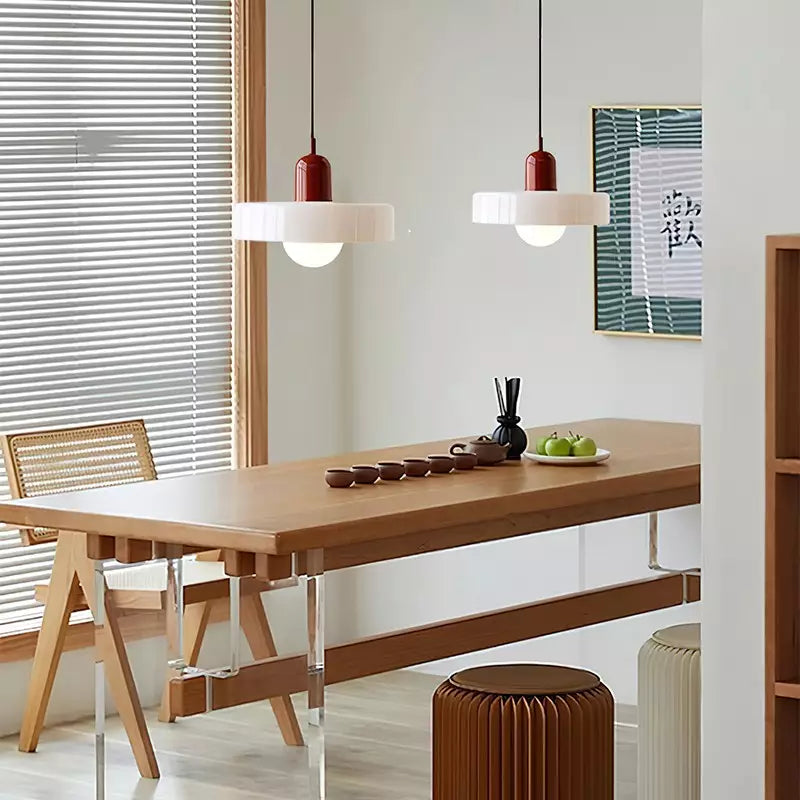 Suspension Floroux in colored glass | Elegant hanging lamp in Bauhaus style | Designer lamp for the living room and dining room