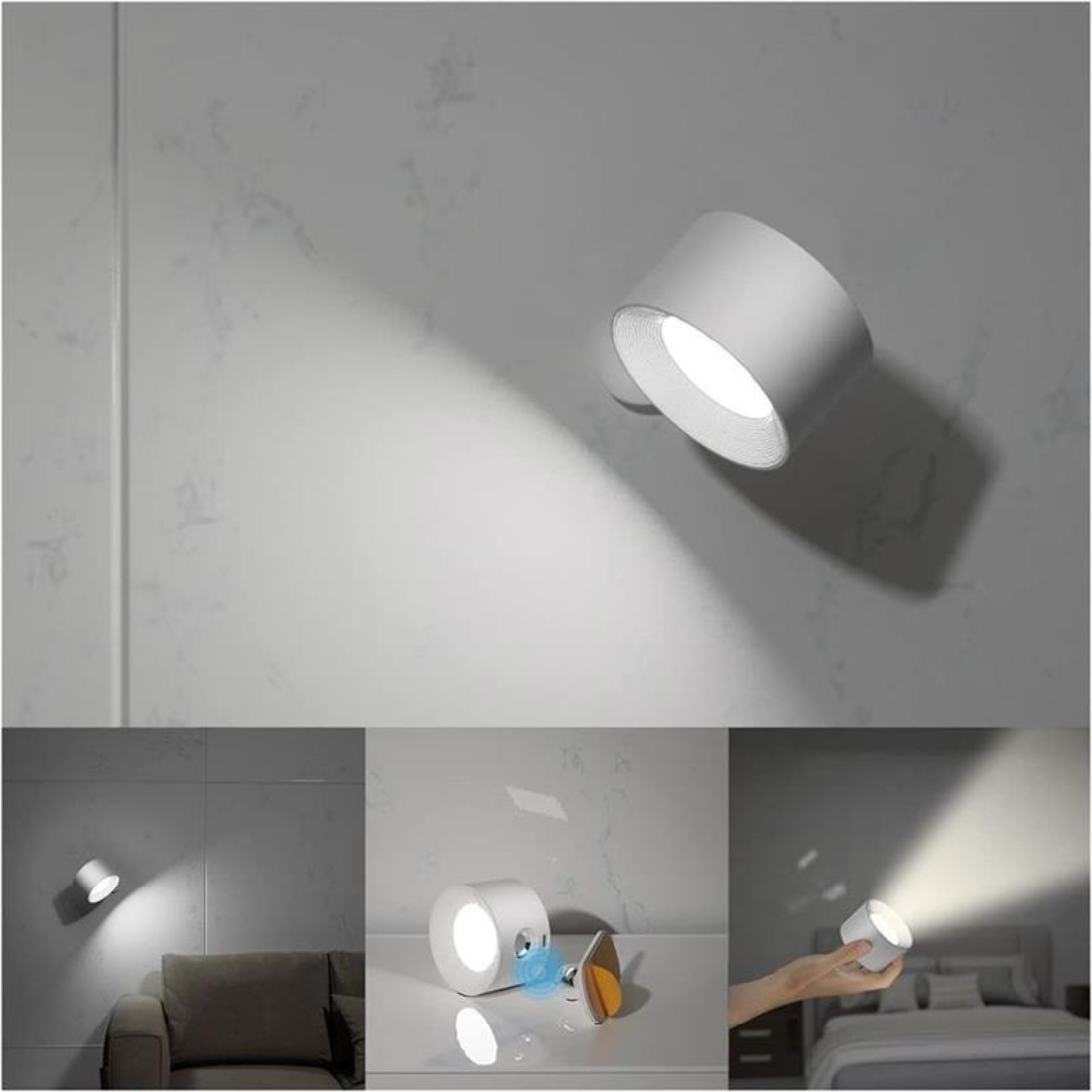 FlexiLamp - Lampe murale sans fil 360° avec LED rechargeable