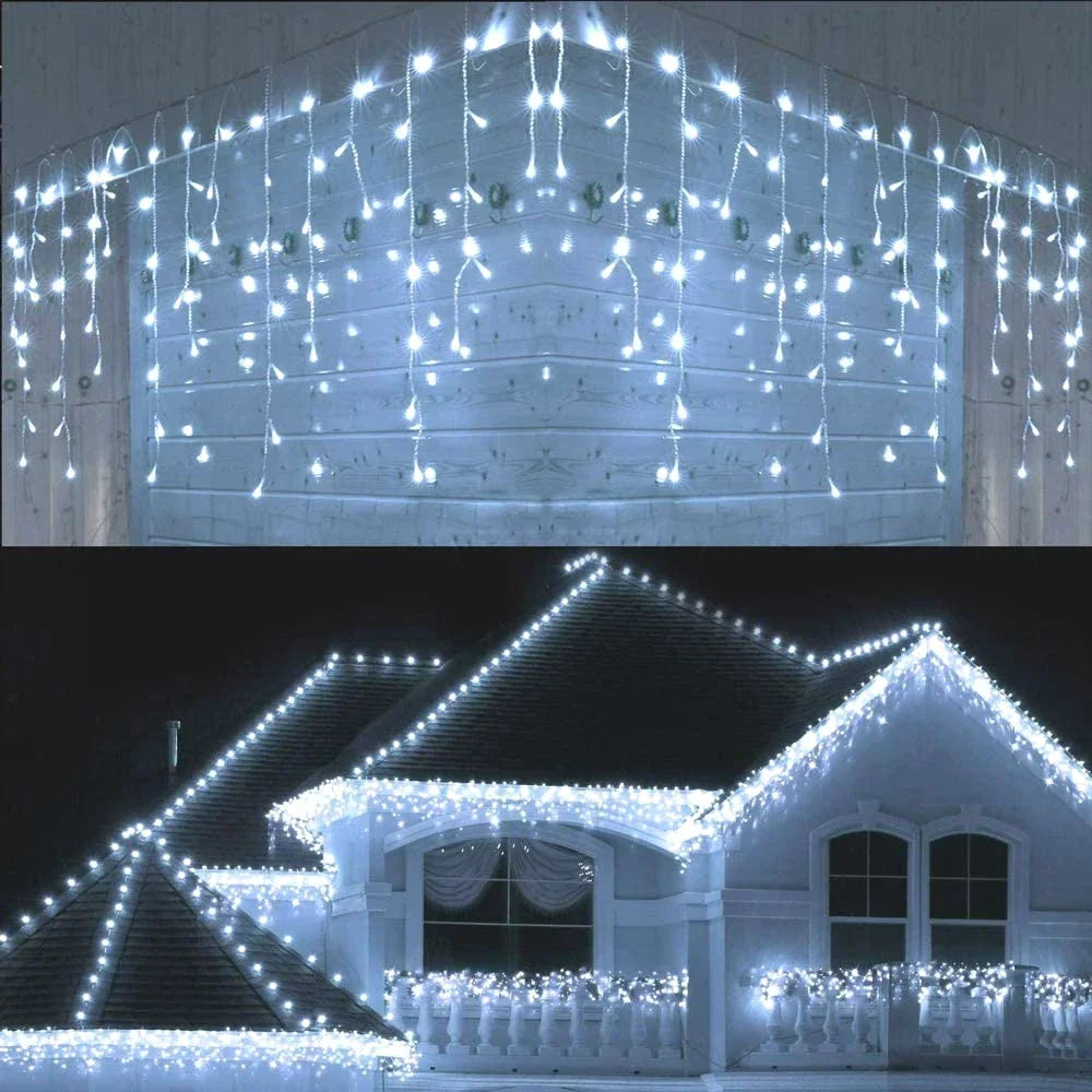 EclatFestif Éclairage Extérieur - Éblouissant Éclairage en Rideau LED pour l'Extérieur
