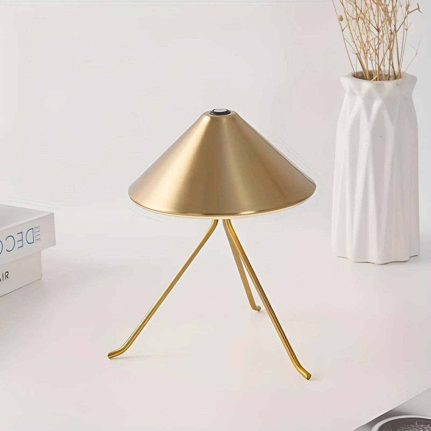 Élégance Luxe Lampe de Table – Éclairage LED Rechargeable par USB avec Design Chic en Noir, Or et Argent