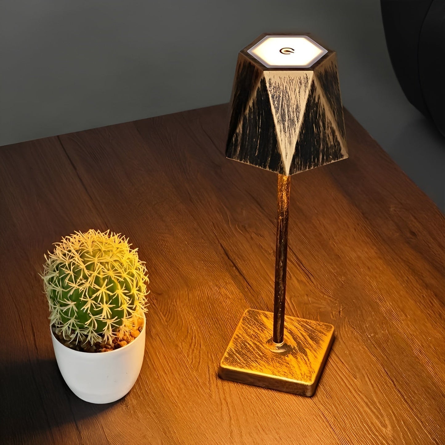 Lampe de table rétro élégante à LED - Sans fil et rechargeable