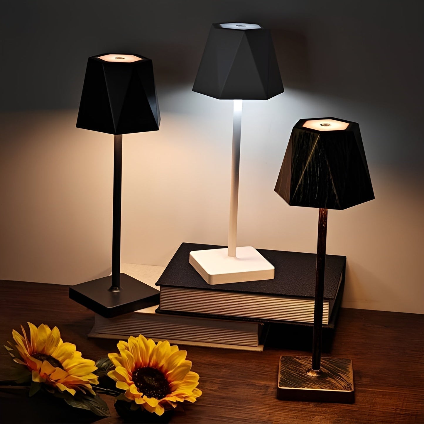 Lampe de table rétro élégante à LED - Sans fil et rechargeable