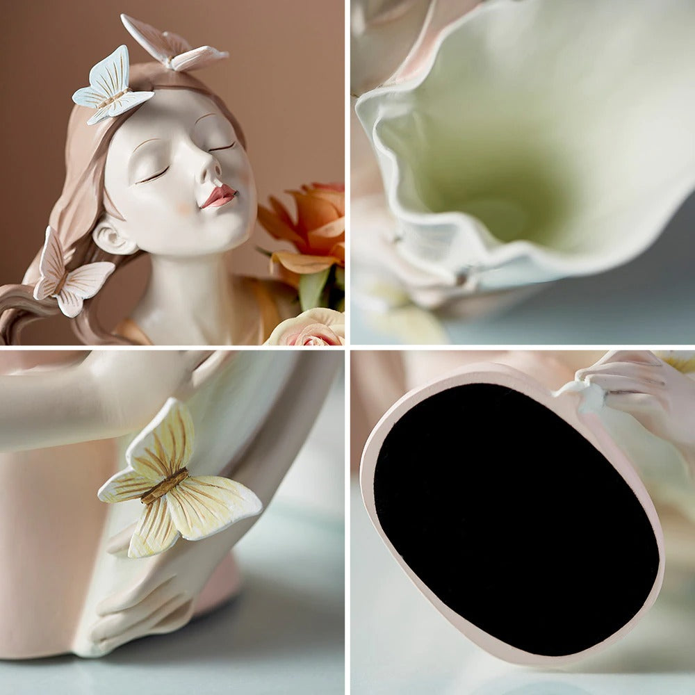Figurine de Fille de la Forêt Floroux Vase