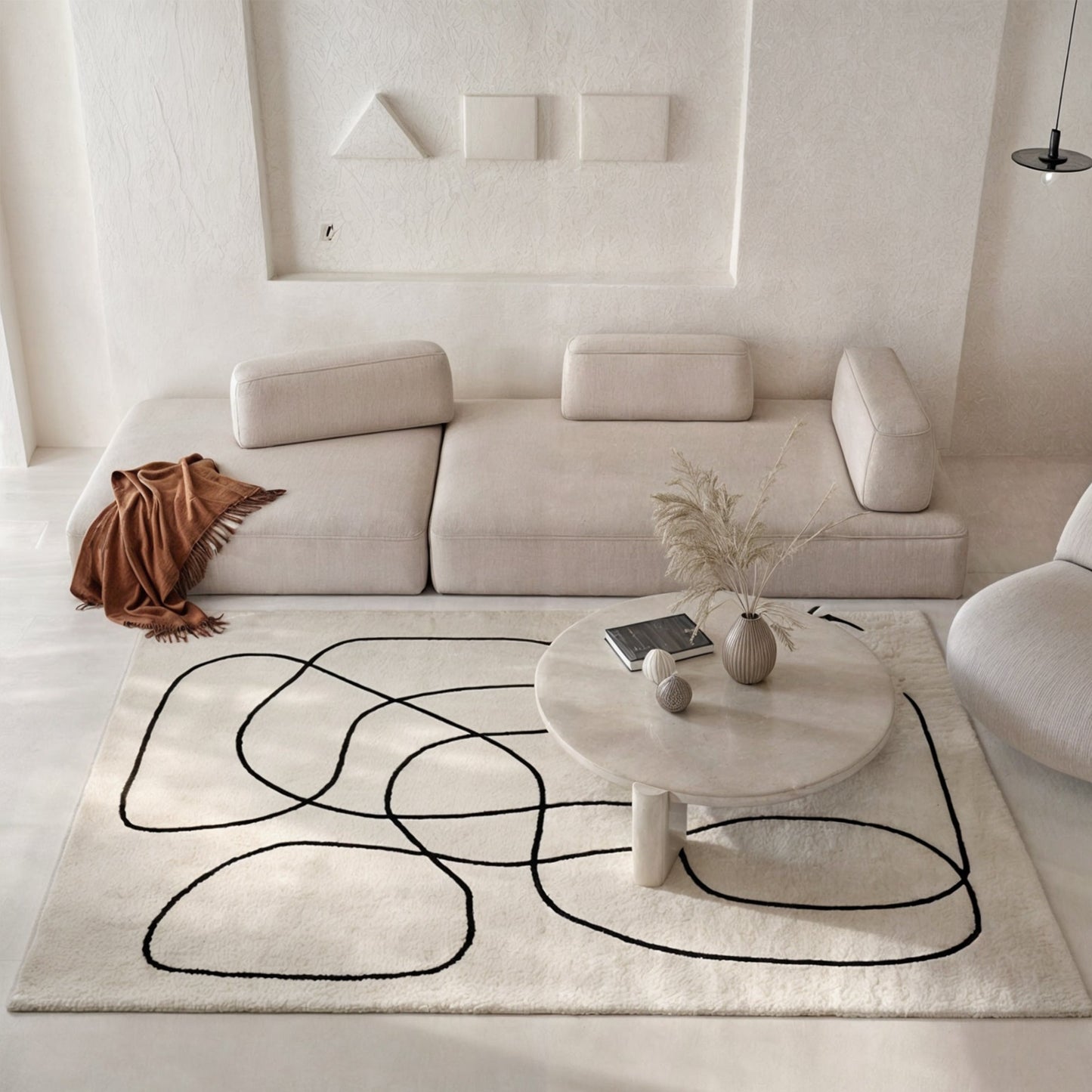 Tissé Abstrait – Tapis en Laine Luxe avec Design