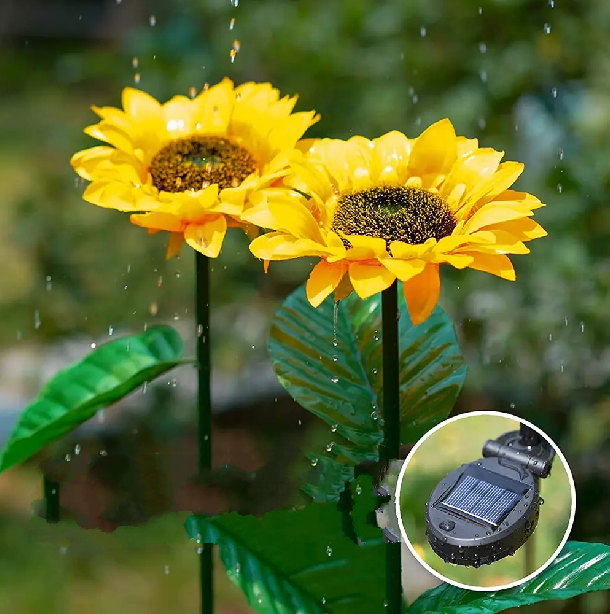 SolarBloom – Lampe de jardin réaliste en tournesol pour l'extérieur