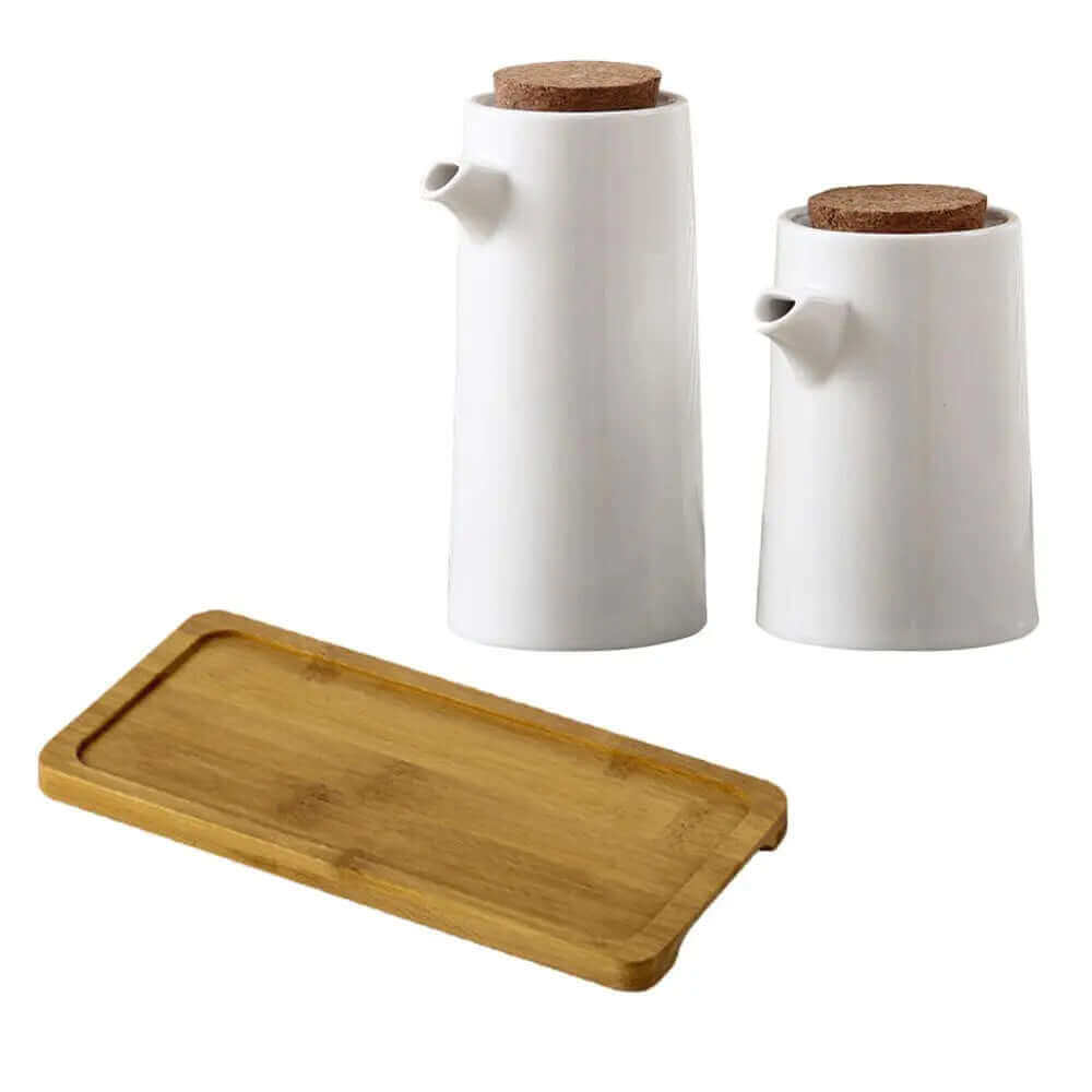 Bouteilles en céramique pour l'huile et le vinaigre