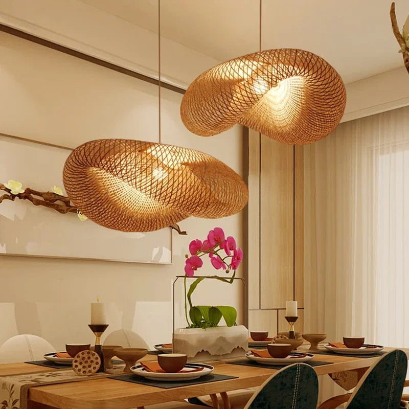 Floroux Bamboo Pendant Lamp | Natural Pendant Light | Handmade Lighting for Living Room & Dining Room