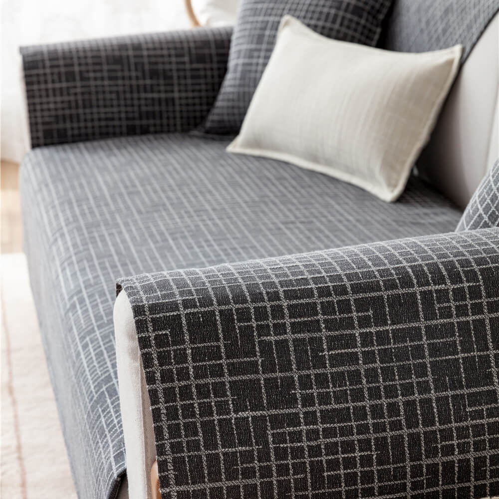 Housses de canapé sectionnelles en coton et lin, housses de canapé non glissantes pour chiens, chats, enfants, fauteuil convertible, forme L, accoudoir, dossier