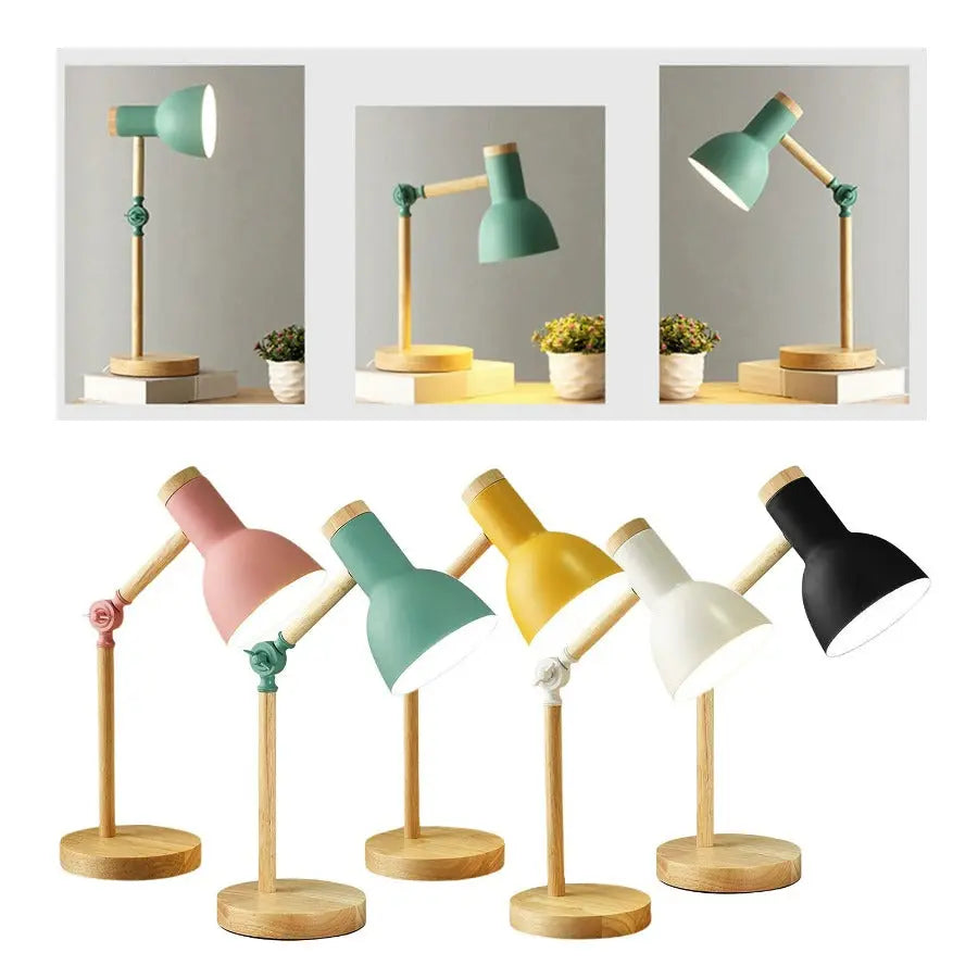 NordicGlow - Lampe de Bureau en Bois Style Scandinave